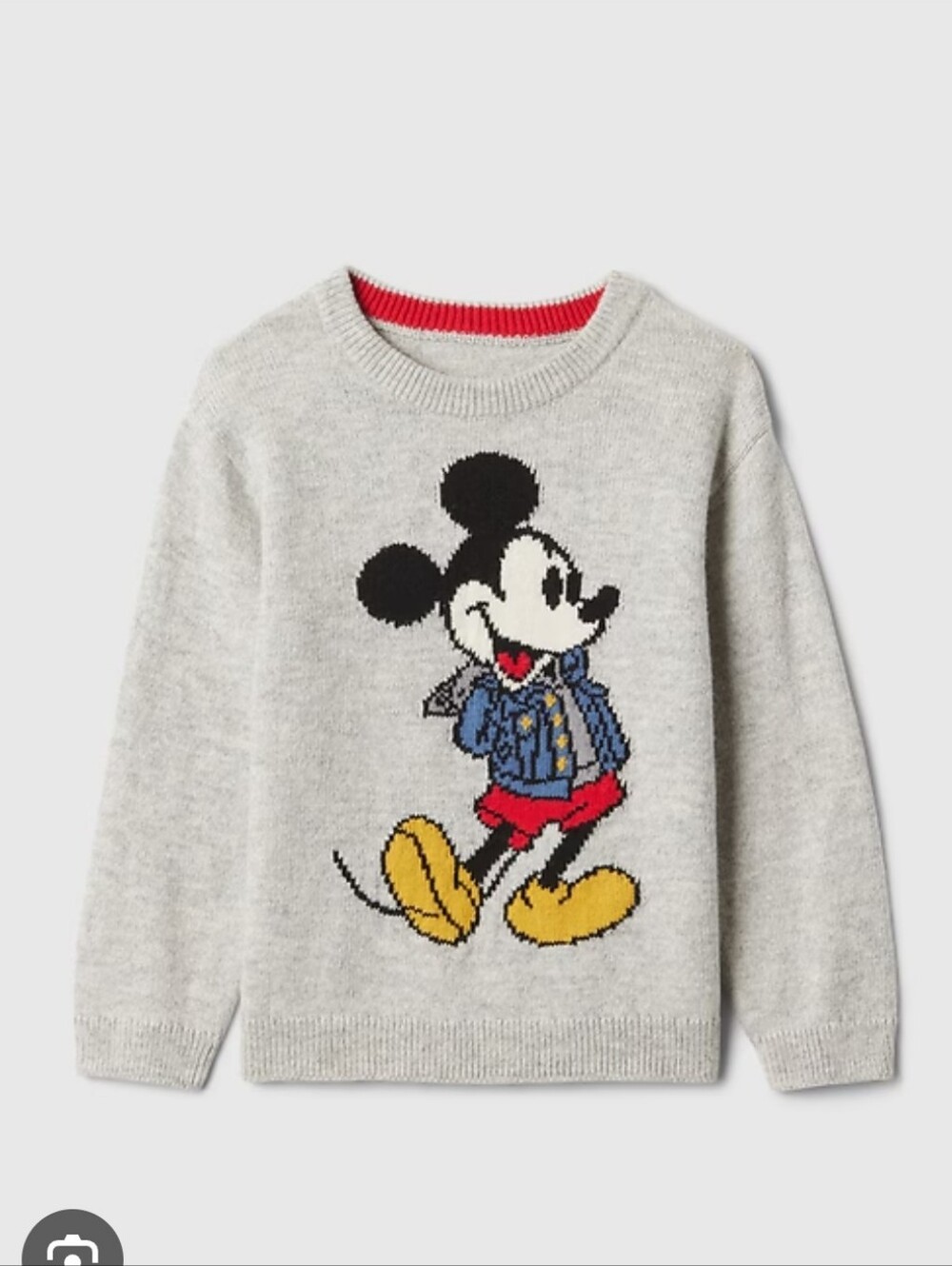 Gap X Disney Grey Mickey Mouse Knit Sweater - Cartoon Graphic Top Size 4